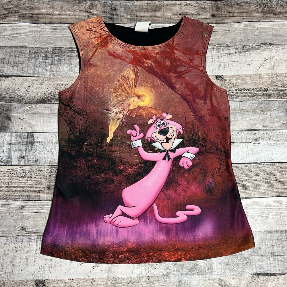 Snagglepuss Tank Top Womens Junior Large Black Vintage Jerry Leigh Fairy Cartoon